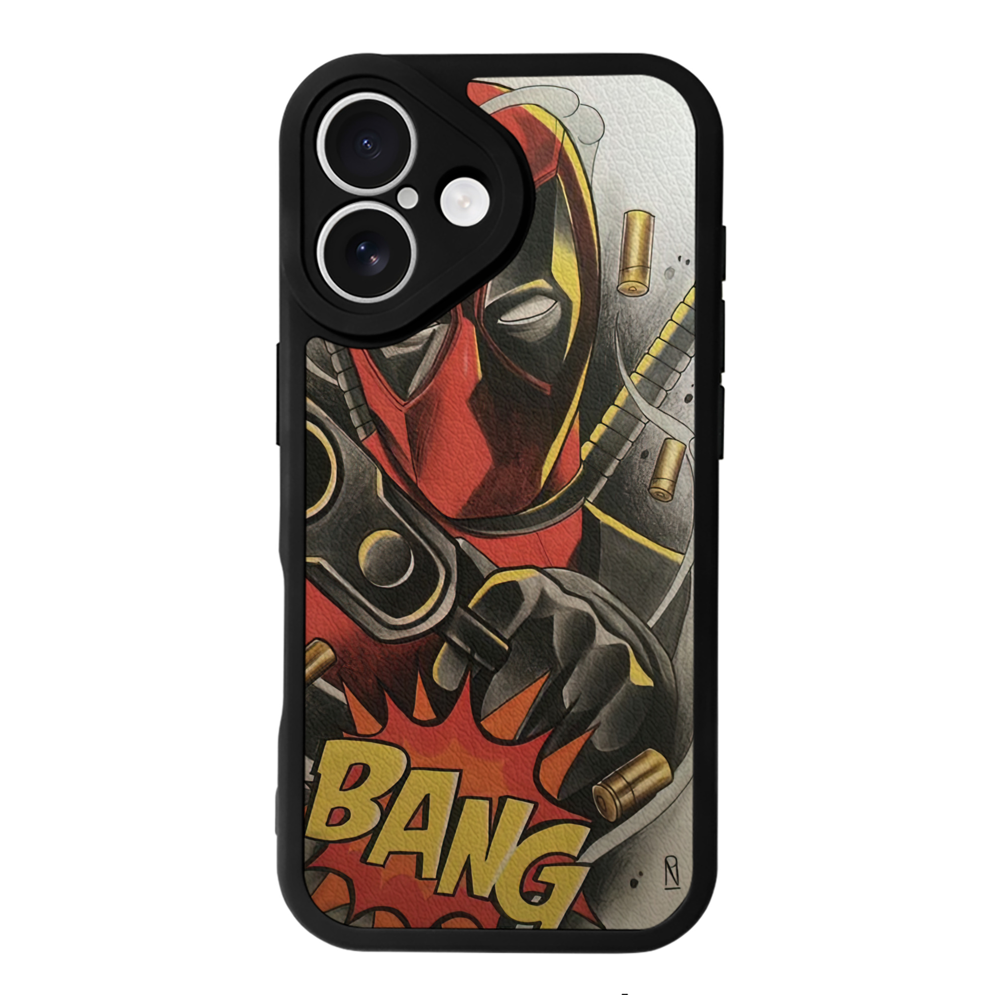 （画像用） Deadpool デッドプール 【iPhone 16シリーズ対応】シリコンスマホケース（レザー調） 材質：シリコン